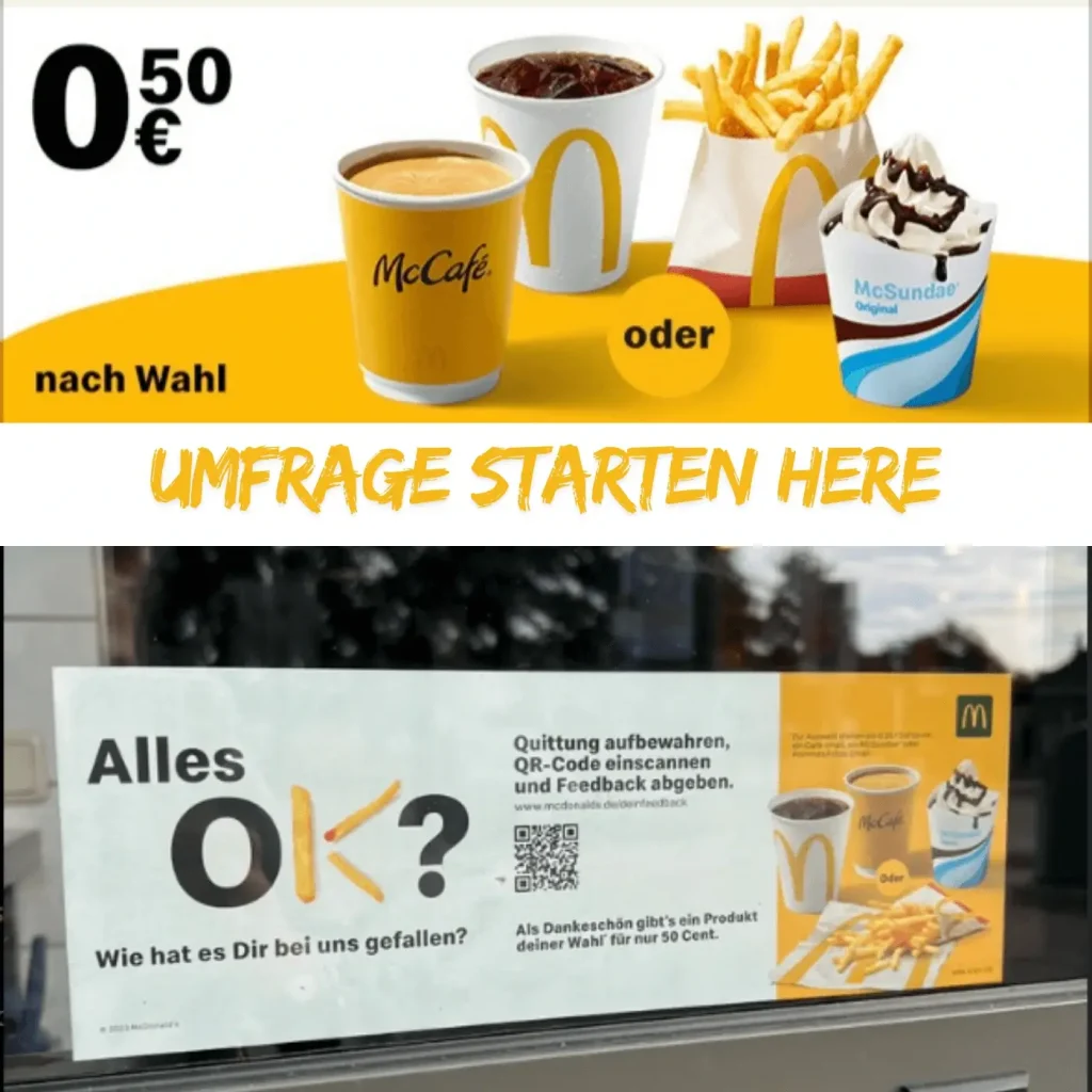 McDonalds Umfrage 2025: Hol dir Gratis Kaffee oder Cola in 3 Minuten! 2 McDonalds Umfrage 2025 Feedback Spiel mit Bechern finde den McPops und gewinne mcdonalds feedback, feedback mcdonaldss